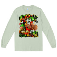 Matcha Steppin' into Juneteenth sneaker and heel afro wom Long Sleeve Tee - RanaPortraitStore