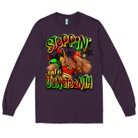 Plum Steppin' into Juneteenth sneaker and heel afro wom Long Sleeve Tee - RanaPortraitStore