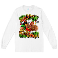 White Steppin' into Juneteenth sneaker and heel afro wom Long Sleeve Tee - RanaPortraitStore