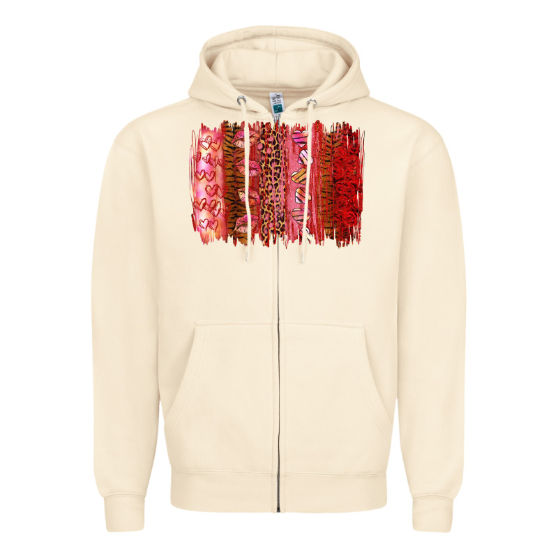 Valentine's Day Brushstroke Zipper Hoodie by RanaPortraitStore | Teevron