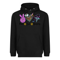 Black peace love nursing Heavyweight Hoodie - CowhideDigitalArt