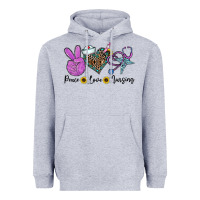 Heather Grey peace love nursing Heavyweight Hoodie - CowhideDigitalArt