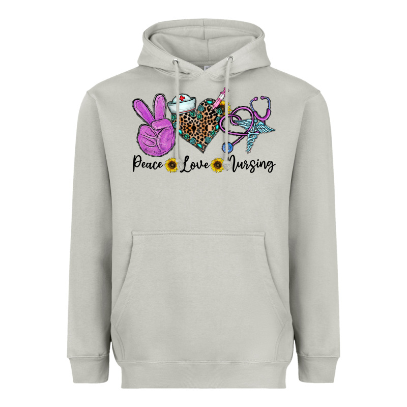 Peace Love Nursing Heavyweight Hoodie by CowhideDigitalArt | Teevron
