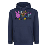 Navy peace love nursing Heavyweight Hoodie - CowhideDigitalArt
