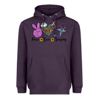 Plum peace love nursing Heavyweight Hoodie - CowhideDigitalArt