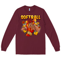 Burgundy Softball life afro girl sneakers Long Sleeve Tee - RanaPortraitStore
