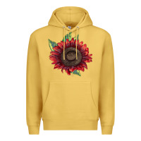 Antique Gold procut red sunflower Premium Hoodie - LillyAllenDesigns