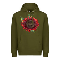 Army Green procut red sunflower Premium Hoodie - LillyAllenDesigns