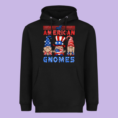 All American Gnomes Heavyweight Hoodie Designed By Hra Design Shop