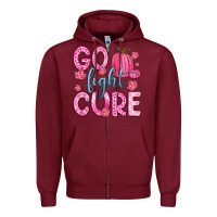 Burgundy go fight cure Zipper Hoodie - Zillion Design Studio