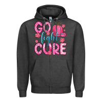 Charcoal Heather go fight cure Zipper Hoodie - Zillion Design Studio