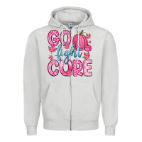 Dove Grey go fight cure Zipper Hoodie - Zillion Design Studio