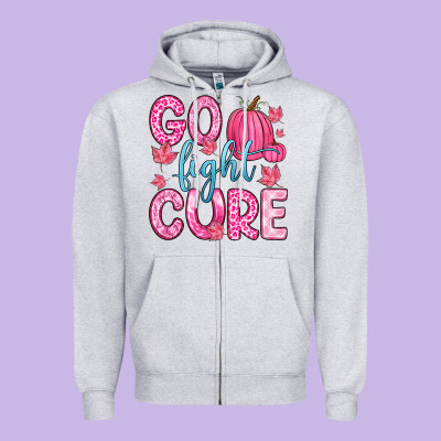 Go Fight Cure Zipper Hoodie Designed By Zillion Design Studio