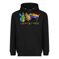 Black peace love pride Heavyweight Hoodie - CowhideDigitalArt
