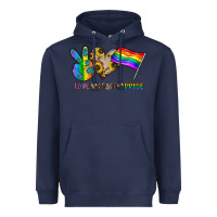 Navy peace love pride Heavyweight Hoodie - CowhideDigitalArt