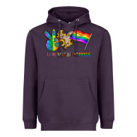 Plum peace love pride Heavyweight Hoodie - CowhideDigitalArt