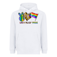 White peace love pride Heavyweight Hoodie - CowhideDigitalArt