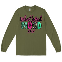 Army Green Unbothered mood 24:7 Long Sleeve Tee - RanaPortraitStore