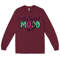 Burgundy Unbothered mood 24:7 Long Sleeve Tee - RanaPortraitStore