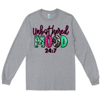Heather Grey Unbothered mood 24:7 Long Sleeve Tee - RanaPortraitStore