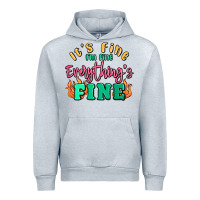 Heather Grey its fine im dine everythings fine Urban Hoodie - MaliasSmallBusiness