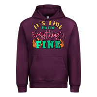 Mauve Wine its fine im dine everythings fine Urban Hoodie - MaliasSmallBusiness