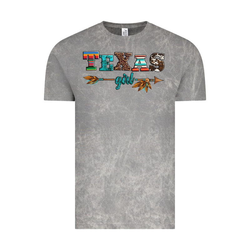 Texas Girl Serape Turquoise Leopard Cowhide Arrow Vintage Tee by Artiststas | Teevron