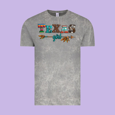 Texas Girl Serape Turquoise Leopard Cowhide Arrow Vintage Tee Designed By Artiststas