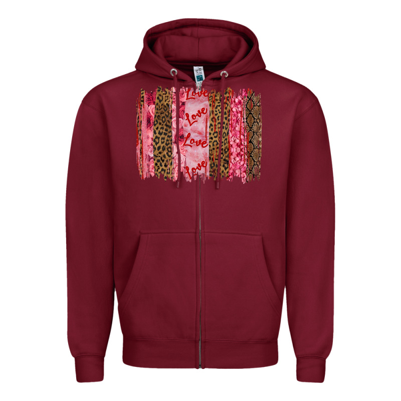 Valentine's Day Love Brushstrokes Zipper Hoodie by RanaPortraitStore | Teevron