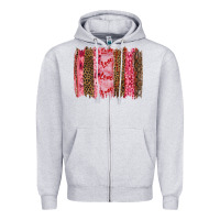 Heather Grey valentine's day love brushstrokes Zipper Hoodie - RanaPortraitStore