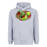 Heather Grey Tennis Christmas With Racket And Hat Heavyweight Hoodie - FaDigitalArtStudio