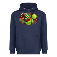 Navy Tennis Christmas With Racket And Hat Heavyweight Hoodie - FaDigitalArtStudio