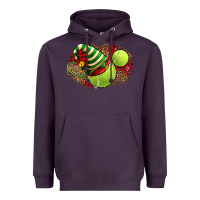 Plum Tennis Christmas With Racket And Hat Heavyweight Hoodie - FaDigitalArtStudio