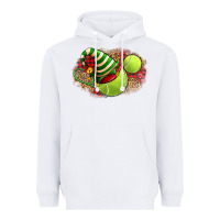 White Tennis Christmas With Racket And Hat Heavyweight Hoodie - FaDigitalArtStudio