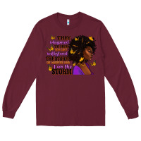 Burgundy They whispered to her afro woman Long Sleeve Tee - RanaPortraitStore