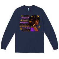 Navy They whispered to her afro woman Long Sleeve Tee - RanaPortraitStore