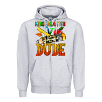 Heather Grey kindergarten dude Zipper Hoodie - texasbilliewilder