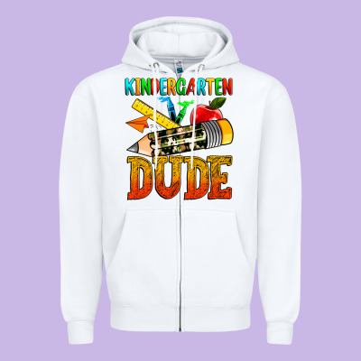 Kindergarten Dude Zipper Hoodie Designed By Texasbilliewilder