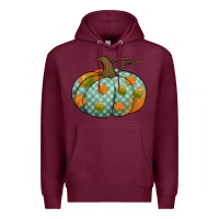 Burgundy blue plaid autumn pumpkin Premium Hoodie - Jasminsmagicworld