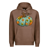 Chestnut blue plaid autumn pumpkin Premium Hoodie - Jasminsmagicworld