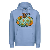 Colony Blue blue plaid autumn pumpkin Premium Hoodie - Jasminsmagicworld