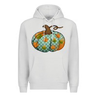 Dove Grey blue plaid autumn pumpkin Premium Hoodie - Jasminsmagicworld