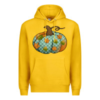 Lemon blue plaid autumn pumpkin Premium Hoodie - Jasminsmagicworld