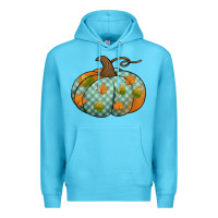 Ocean Blue blue plaid autumn pumpkin Premium Hoodie - Jasminsmagicworld