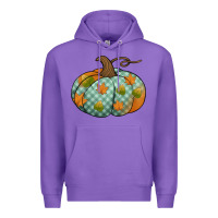 Purple blue plaid autumn pumpkin Premium Hoodie - Jasminsmagicworld