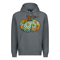 Rock blue plaid autumn pumpkin Premium Hoodie - Jasminsmagicworld
