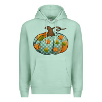 Seafoam blue plaid autumn pumpkin Premium Hoodie - Jasminsmagicworld