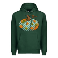 Sports Green blue plaid autumn pumpkin Premium Hoodie - Jasminsmagicworld