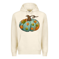 Tofu blue plaid autumn pumpkin Premium Hoodie - Jasminsmagicworld