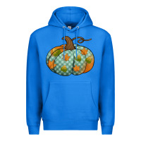 True Royal blue plaid autumn pumpkin Premium Hoodie - Jasminsmagicworld